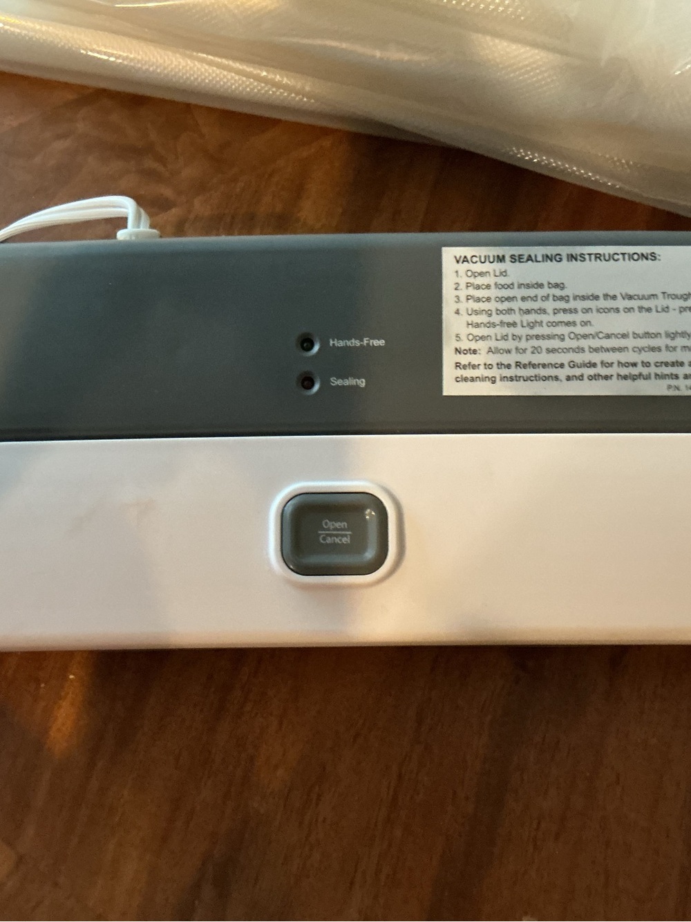 Vacuum Sealer Machine in White and Gray - Hands-Free Sealing